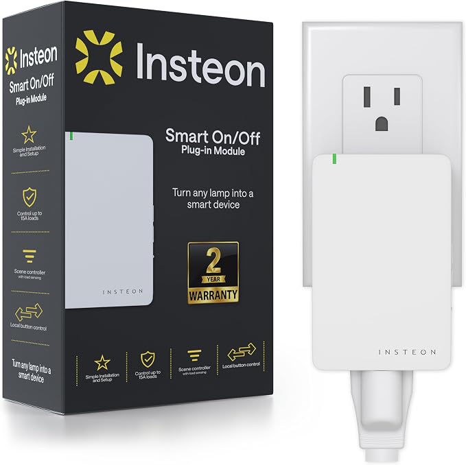 INSTEON 2635-222 On/Off Module (Pair) | Dual-Band, Acts as an Insteon Mesh Network Repeater, Indoor Use Only, Hub Required for Amazon Alexa & Google Home Assistant