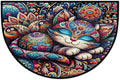 Cat Cute Colorful Half Round Door Mat Non-Slip Semi Circle Rug Washable Half Moon Floor Rug Absorbent Bathroom Area Rugs for Outdoor Indoor Fireplace Mat Entryway Kitchen Decor Rugs
