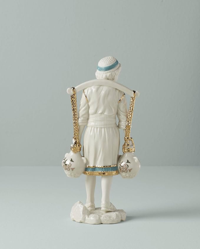Lenox First Blessing Nativity Water Boy Christmas Figurine | ivory porcelain with 24k gold accents | 7.5 inch height | religious nativity scene collectible gift, holiday decor