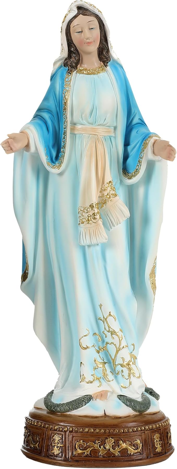 12-Inch Virgin Mary Statue, Catholic Our Lady of Grace | Nativity figurine for church altar or home decor. Our Lady of Grace sculpture for prayer and devotion.