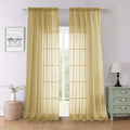 Lecloud Gold Sheer Curtains 96 Inches Long 2 Panels Set, Home Decor Light by Lecloud