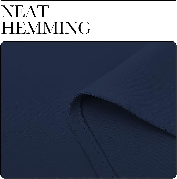 NICETOWN Room Darkening Curtains for Bedroom, Navy, Set of 2 Panels, 62 x 84 Inch, Triple Weave Home Decoration Thermal Insulated Solid Drapes for Patio Door
