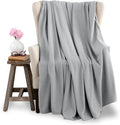 Full/Queen Size Microfleece Blanket | Fleece Bed Blanket | All-Season Comfort | Supersoft Lightweight | Plush Throw Blanket for Bed Couch or Sofa | Pet-Friendly | Light Grey