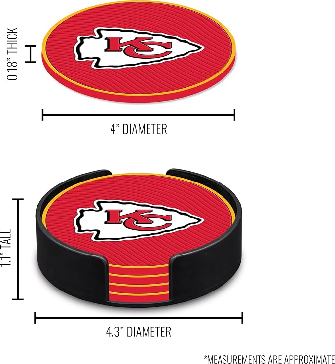 Rico Industries NFL Football Classic Favorites: PVC Coaster Set (4-Pack)