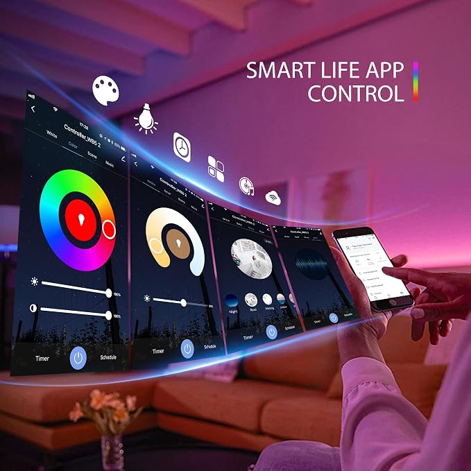 WB5 RF WiFi Bluetooth LED Strip Controller RGB CCT RGBW 5in1 Dimmable Compatible with Smart Life APP/Alexa Echo/Google Assistant Home/Siri, DC12-24V Lights Controller | PWM Dimmer Compatible with Tuya Smart / Smart Life APP / Alexa Echo / Google Assist...