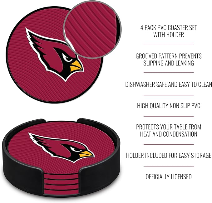 Rico Industries NFL Football Classic Favorites: PVC Coaster Set (4-Pack)