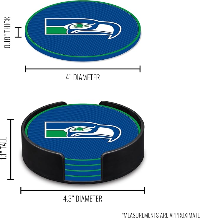 Rico Industries NFL Football Classic Favorites: PVC Coaster Set (4-Pack)