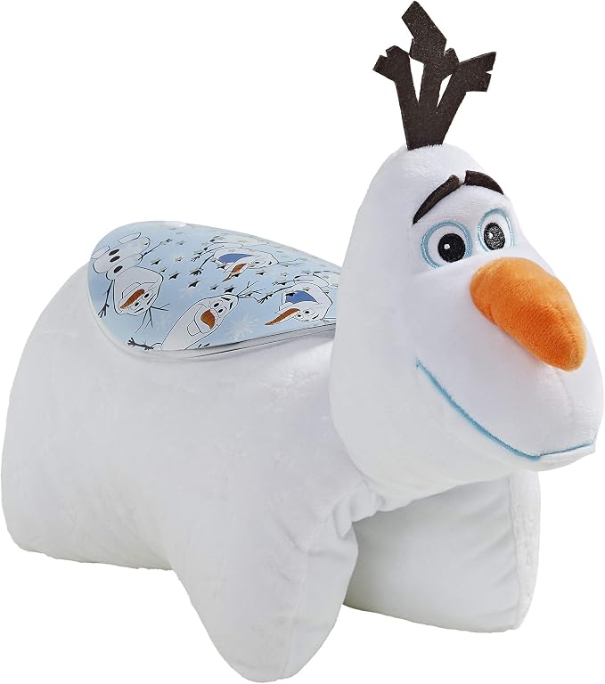 Pillow Pets Disney Frozen Olaf, 11" Sleeptime Lite | Plush Pillow and Night Light in One, Projects Rainbow Stars, 3 Light Modes, 20-Minute Auto-Off Timer, BPA Free