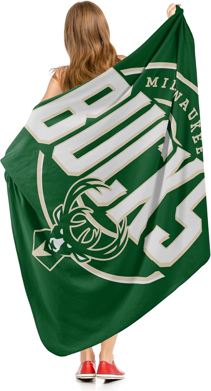 Northwest NBA Milwaukee Bucks Unisex-Adult Fleece Throw Blanket, 50" x 60", Campaign