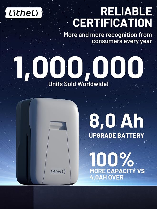 Litheli 18" Electric Lawn Mower Cordless, 2 x 8.0Ah, Push Mower with Brushless Motor