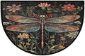Dragonfly Half Round Door Mat Outdoor Doormat Bedroom Entrance Rug A18 | Dragonfly Flower Floral Semi Moon Door Mat Non-Slip Absorbent Kitchen Rug Indoor Welcome Bath Mat 36" X 24"