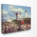 Stupell Industries 'Nubble Break Water Rocks White Lighthouse'| | Stupell Industries | undefined x undefined Inches, Easy to Hang and Sturdy, Made in USA, by Alan Giana & Company