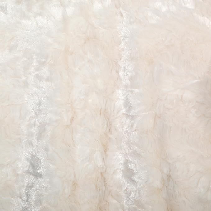 Americanflat Faux Fur Throw Blanket - Luxury 50x60 Extra Soft Plush Rabbit Fur, Reversible & Machine Washable Cozy Throw for Bed, Couch, Sofa, or Living Room Decor - Ivory, Cream, White