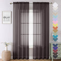 Lecloud Sheer Curtains 90 Inch Long 2 Panels, Chocolate Light Filtering Living by Lecloud