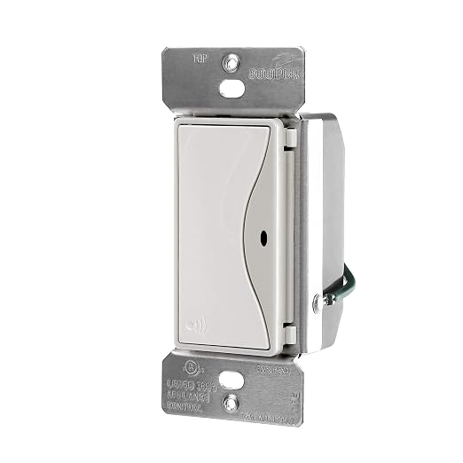 Eaton Z-Wave Plus RF9601WS Wireless Switch, Single Pole, 3-Way, 3-Way, White Satin