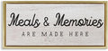 Meals and Memories Kitchen Sign, 13 x 30 Inch Canvas in Floater Frame | Stupell Industries · By Lil' Rue · Ready to hang · Rustic charm for kitchen or dining room · Made in USA