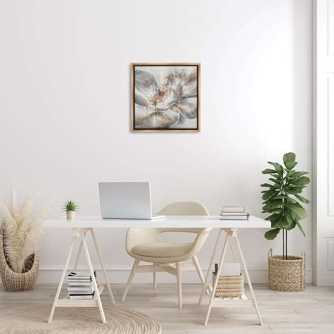 Abstract Floral Bloom Gallery, 24 x 24 Inch Canvas in Floater Frame | Stupell Industries · By K. Nari · Ready to hang · Made in USA