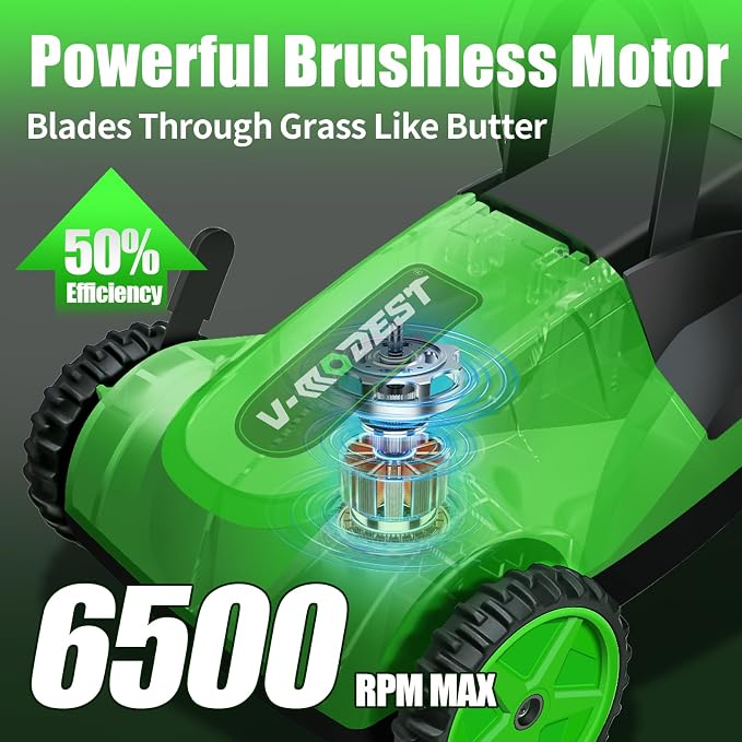 Small Electric Lawn Mower, Mini Cordless Lawn Mower with 2x4.0Ah Batteries | Lightweight Lawn Mower with Brushless Motor, 3 Cutting Heights, Ideal for Small Lawns, Tight Spaces, Patios & Lawn Care