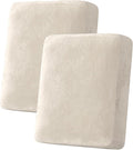 H.VERSAILTEX Velvet Stretch Couch Cushion Cover Plush Cushion Slipcover for Chair Loveseat Sofa Cushion Furniture Protector Seat Cushion Sofa Cover (2 Piece Medium Sofa Cushion Covers, Ivory)