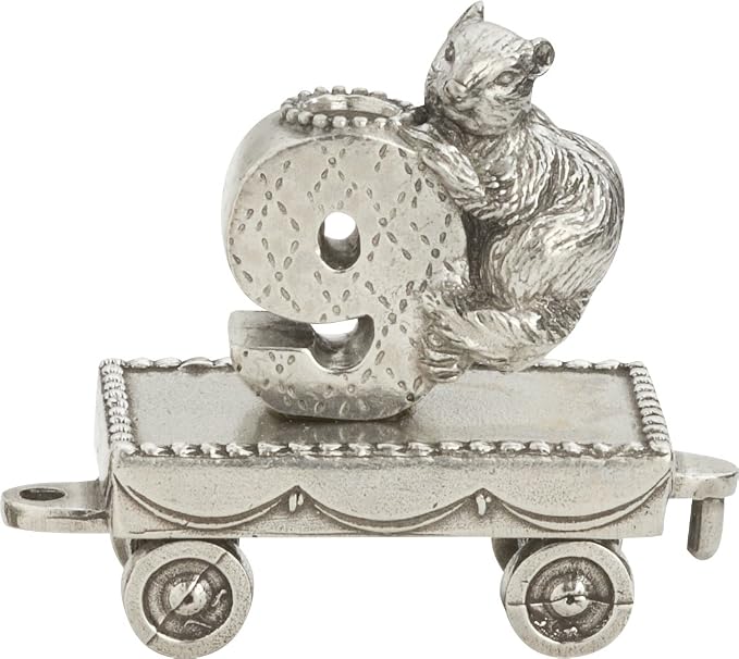 DANFORTH – Birthday Train Candleholder - (9- Squirrel) – Handcasted Pewter Birthday Party Decorations - Made in USA