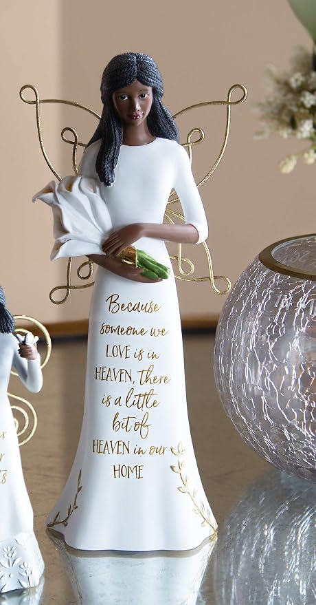 Pavilion - Because Someone We Love is in Heaven - 7.5 Inch Collectible in Memory Ebony Angel Figurine