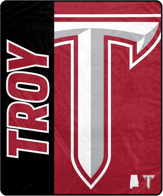 Proformance Home NCAA Troy Trojans Endzone Ultra Soft Tailgate Throw