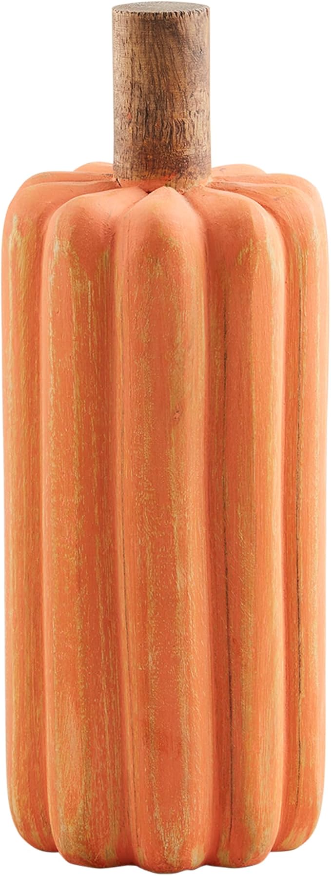 Mud Pie Wooden Pumpkin Sitter, Small, 9 3/4" x 3 1/2"