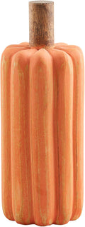 Mud Pie Wooden Pumpkin Sitter, Small, 9 3/4" x 3 1/2"