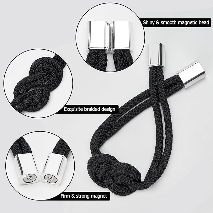 NICEEC 4 Pack Mini Magnetic Curtain Tiebacks Nordic Simple Style Drape Tie - Image 3