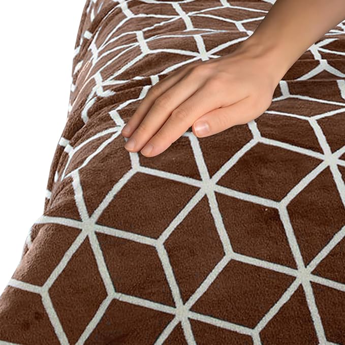Elegant Comfort Luxury Velvety-Soft Coral Flannel Blanket Micro-Velour Ultra-Softness Fuzzy Plush, Full/Queen, Chocolate Brown