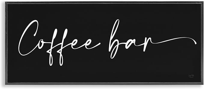 'Coffee Bar Classy Script'| Framed Giclee Art | Stupell Industries | Black, 24 x 10 Inches, Easy to Hang and Sturdy, Made in USA, by Lux + Me Designs