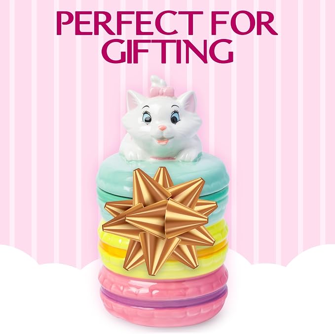 Silver Buffalo Disney Aristocats Marie, 3D Sculpted Snack Jar | Small Size, Ceramic, 4” x 4.85”, 7