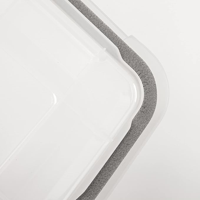 IRIS USA 46 Quart WEATHERPRO Plastic Storage Box with Durable Lid and Seal and Secure Latching Buckles, Clear with Black Buckles, 1 Pack