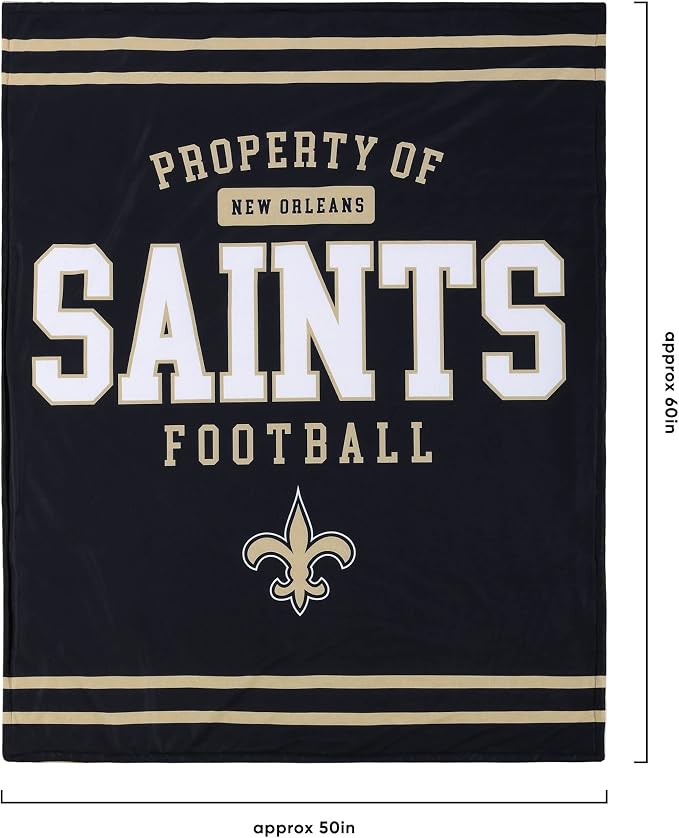 FOCO NFL Unisex-Adult NFL Team Logo Property 60" x 50" Sherpa Plush Throw Blanket