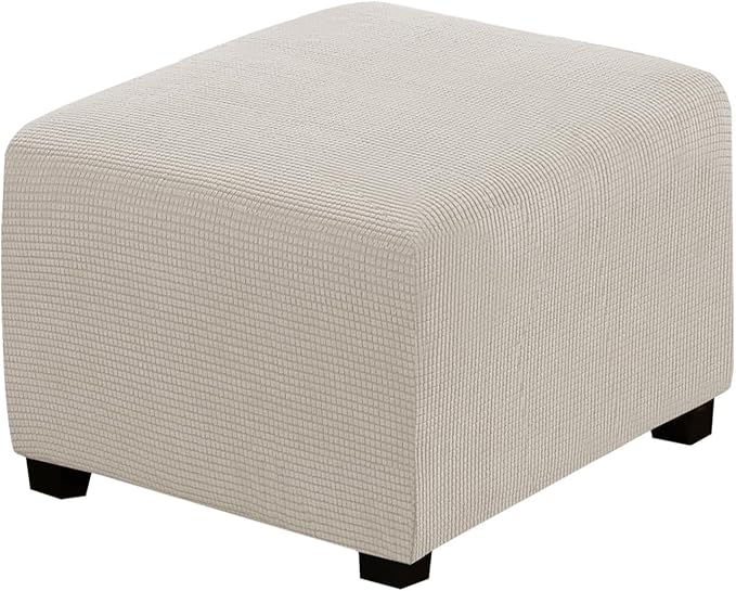 H.VERSAILTEX Ottoman Cover Slipcover Rectangle Fit Length 35"-45" Footrest Sofa Slipcovers Stool Cover Footstool Protector Covers Feature Stretch Thick Soft Jacquard Fabric Washable - Island Foissi
