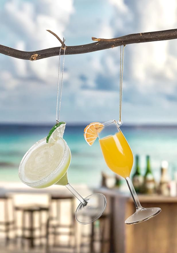 Abbott Collection Mimosa Ornament | Glass/Resin, Orange/Clear, 3.5"H