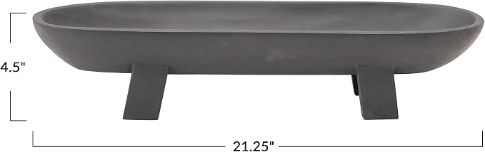 Bloomingville Mango Wood Footed, Black Tray (AH1719)