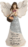 Pavilion - Elements Godmother Angel Figurine - 6-Inch, Holding Basket of Flowers, Godmother You are My Angel Here on Earth