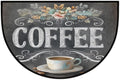 Pardick Half Round Door Mat Vintage Coffee Flower Anti-Slip Semi Circle Rug 24X36 Indoor Door Mat Half Moon Bath Mats, Washable Decorative Welcome Floor Mats for Kitchen Bathroom Hearth Fireplace,Q-4