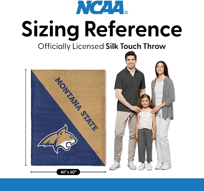 Northwest NCAA Silk Touch Throw Blanket, Ultra Soft Plush Polyester, Lightweight Warm Decorative Fan Gift, 46 x 60 in