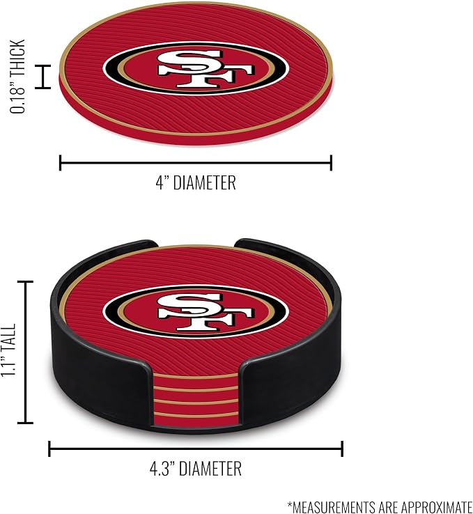 Rico Industries NFL Football Classic Favorites: PVC Coaster Set (4-Pack)