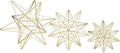CosmoLiving by Cosmopolitan Metal Star Decorative Sculpture Home Decor Statues, Set of 3 Accent Figurines 12", 9", 7"H, Gold