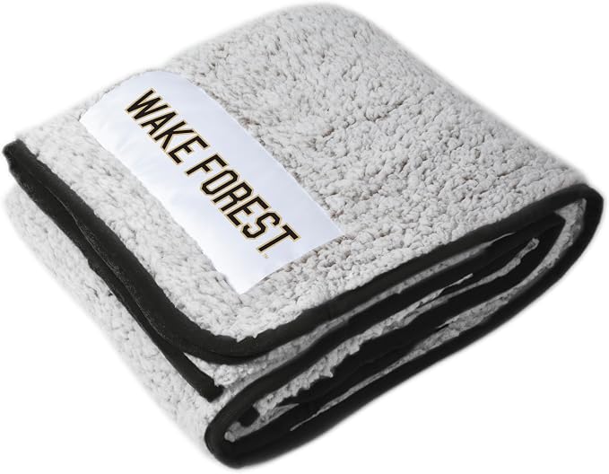 Logo Brands NCAA Frosty Fleece Blanket (50" x 60") – Soft & Warm Sherpa Material with Team Logo, Team Color Trim, Great Gift for Alumni & Students