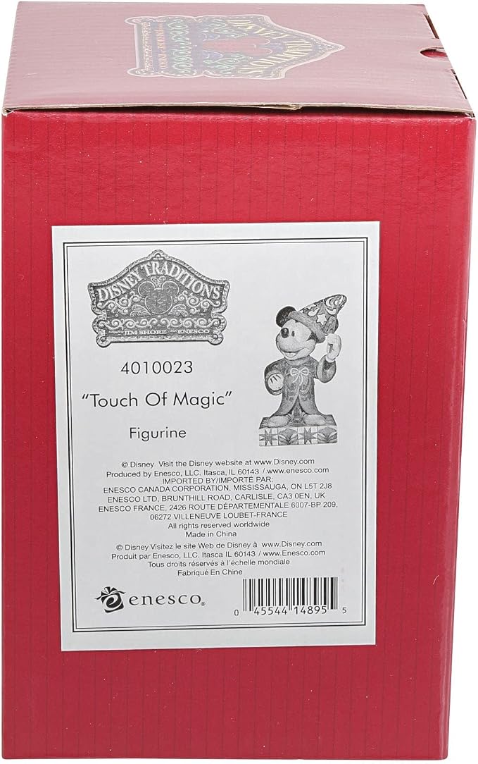 Enesco Disney Traditions Collection by Jim Shore Sorcerer Mickey Mouse Holding Wand Figurine- Resin Hand Crafted Painted Fantasia Collectible Disney Figurines Decorative Home Decor Statue, 4.2 Inch