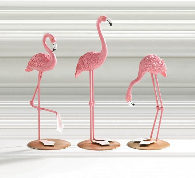 Zingz & Thingz Animal Resin Figurine, Flamingo Trio, 3.25x2.75x8.25