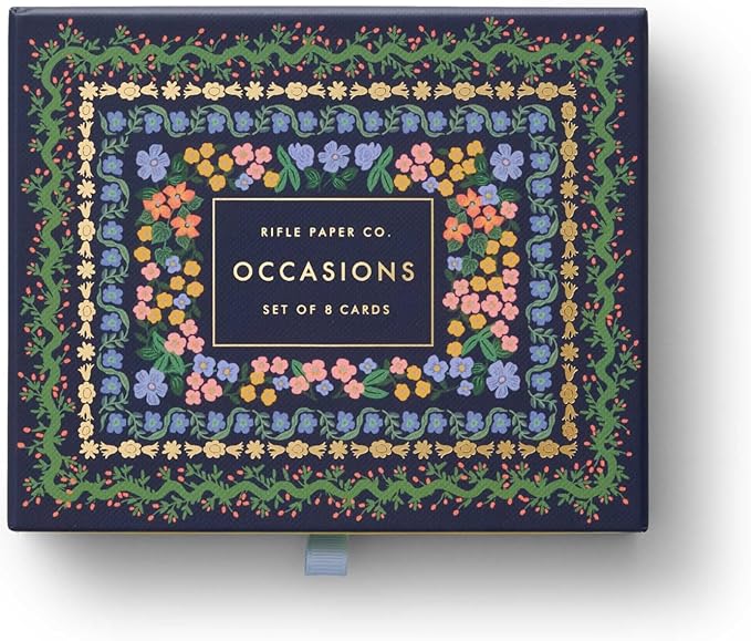 RIFLE PAPER CO. Wildwood Thank You Keepsake Card Boxed Set of 8, 4.25" L x 5.5" W Blank Interior Lets Your Thoughtful Handwritten Note Take Center Stage, Crafted in the USA