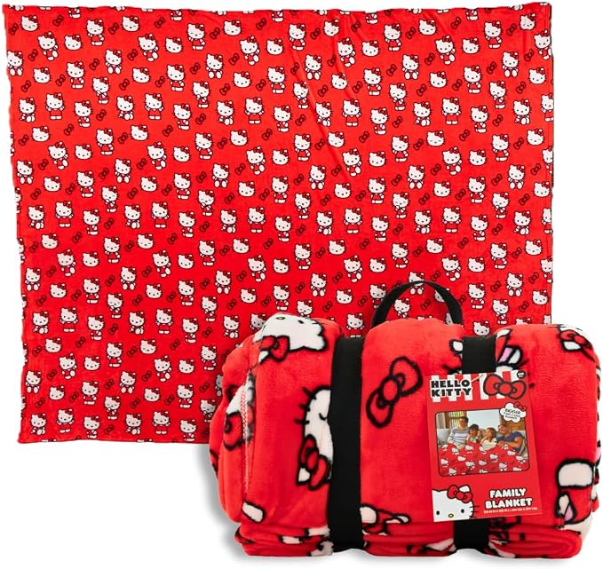 Hello Kitty Bedding Super Cozy Oversized Family Blanket, 120 in x 108 in, (Officially Licensed Product) by Franco Collectibles