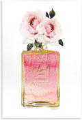 The Stupell Home Décor Collection Pink and Gold Ombre Perfume Bottle with Roses Wall Plaque Art, 13 x 19, Multi-Color | Stupell Industries · By Amanda Greenwood · Ready to hang · Shabby chic charm for living room or bedroom · Made in USA
