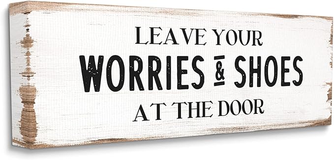 Stupell Industries Rustic Mudroom Worries, 20 x 48 Inch Canvas Wall Art | Stupell Industries · By Lil' Rue · Ready to hang · Great for mudroom decor · Made in USA