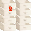 Criusia Closet Organizers Bins 8 Pack - Large Closet Shelf Organizer with Handles - Fabric Trapezoid Home Organization and Storage Baskets for Organizing Clothes Toy Blanket Towel Purse Hats